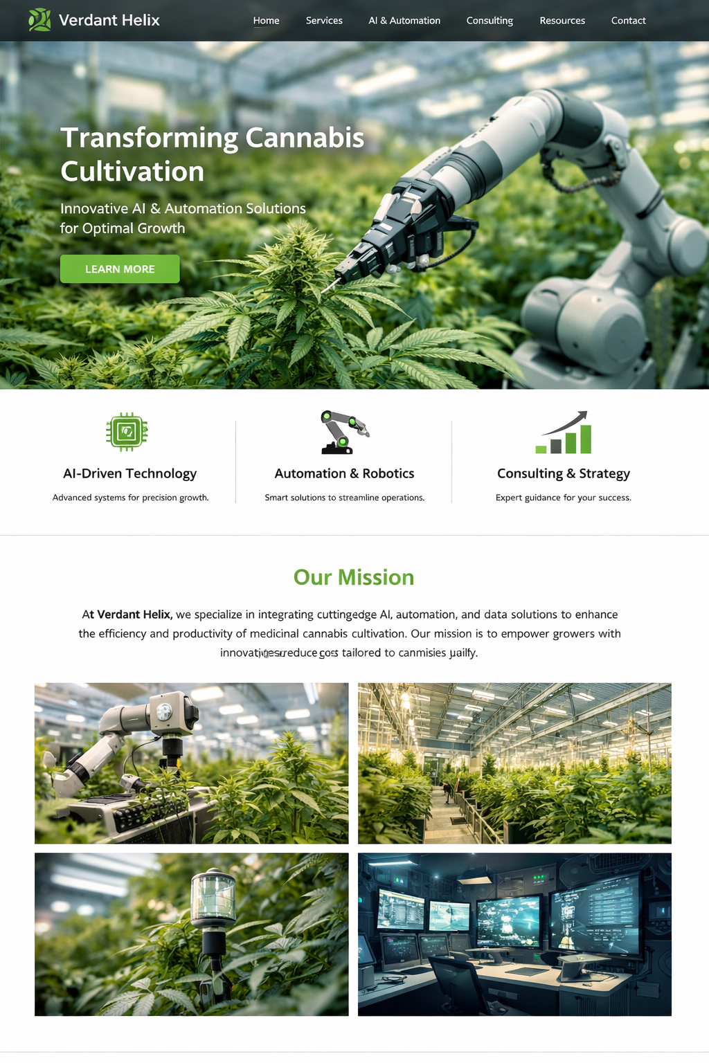 Robotic arm tending plants